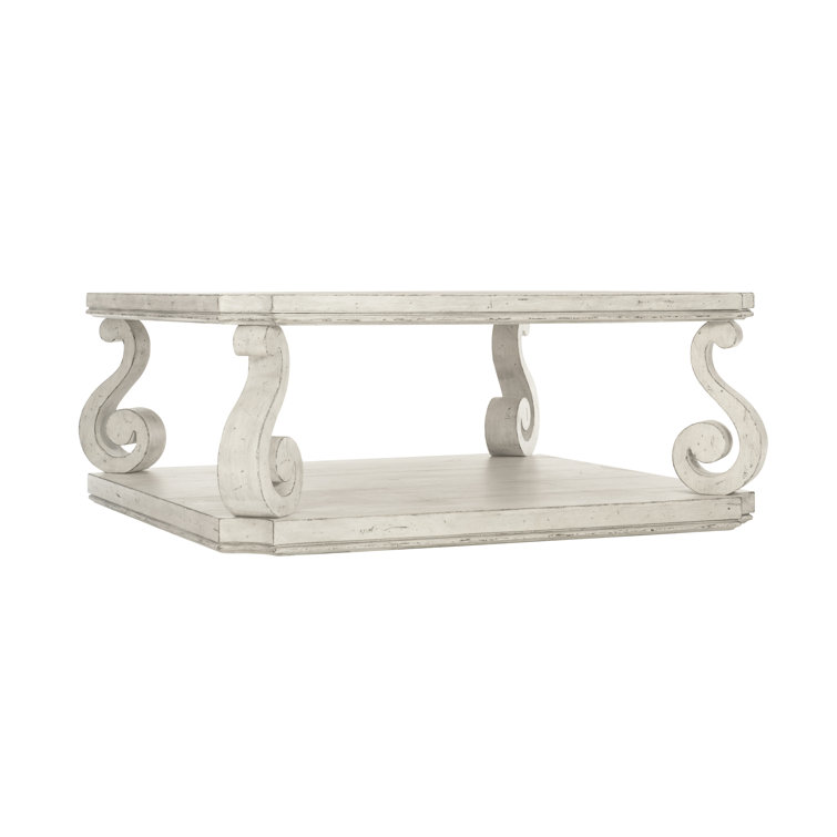 Off-White French Country Wood Storage Coffee Table