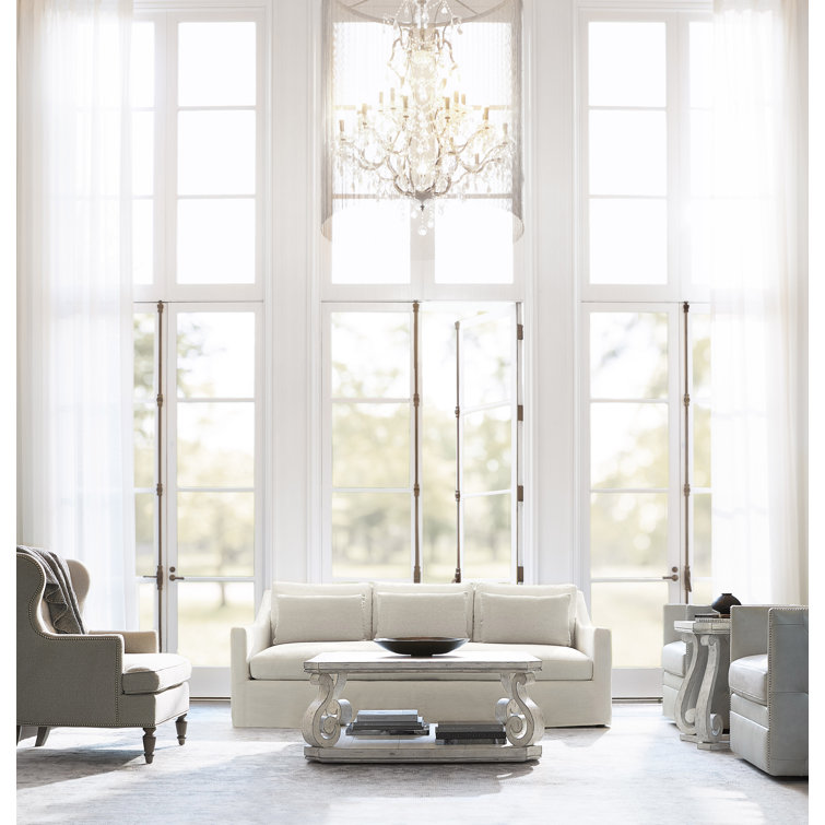 Off-White French Country Wood Storage Coffee Table