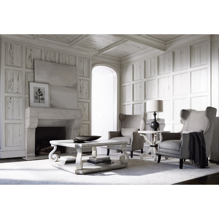 Off-White French Country Wood Storage Coffee Table