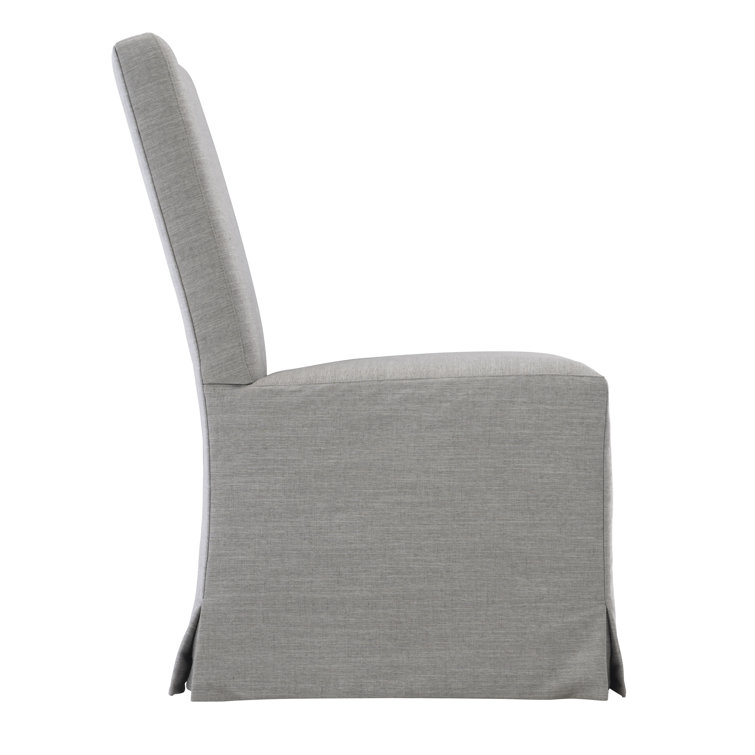 Gray Linen Upholstered Parsons Side Chair