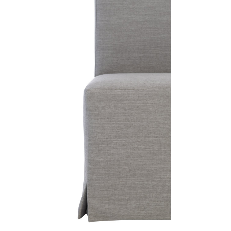 Gray Linen Upholstered Parsons Side Chair