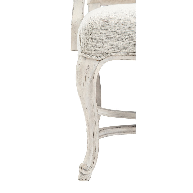 Mirabelle Cream and Gray Handcrafted Upholstered Armchair
