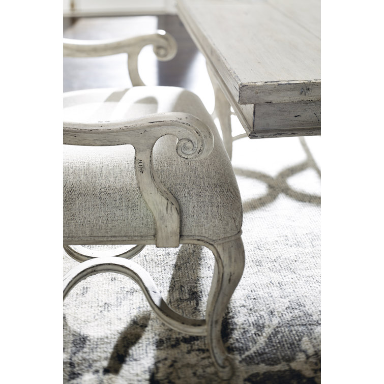 Mirabelle Cream and Gray Handcrafted Upholstered Armchair
