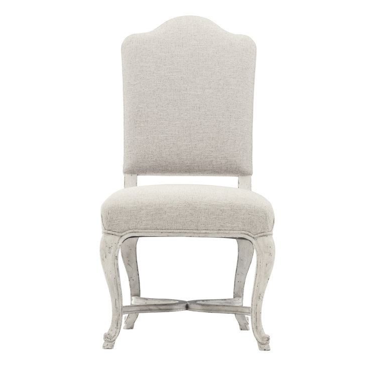 Gray Upholstered Leather Side Chair with Wood Frame