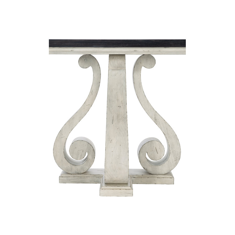 Mirabelle French Country 80'' Black and Off-White Console Table with Storage