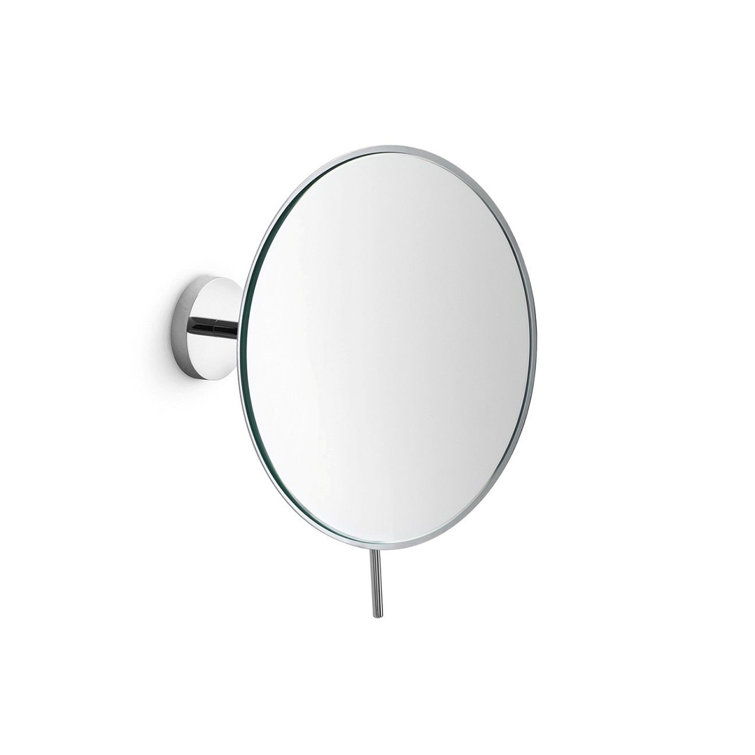 Polished Chrome Freestanding Round Makeup Mirror with Classic Metal Frame