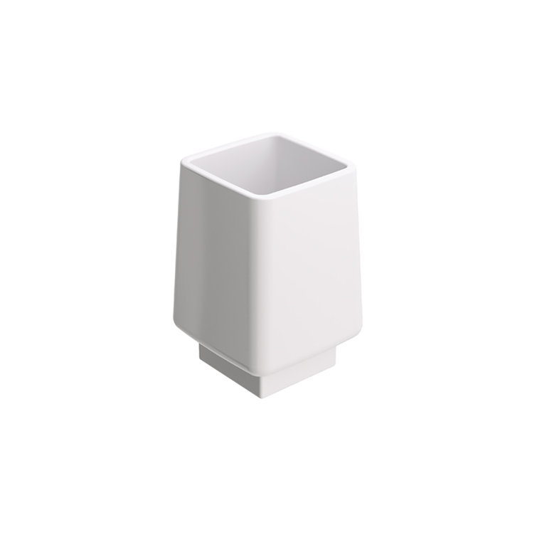 Dado Square White Ceramic Wall-Mounted Toothbrush Holder