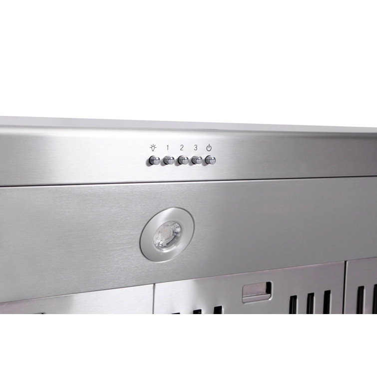 48" Stainless Steel Wall Mounted Range Hood with Charcoal Filter