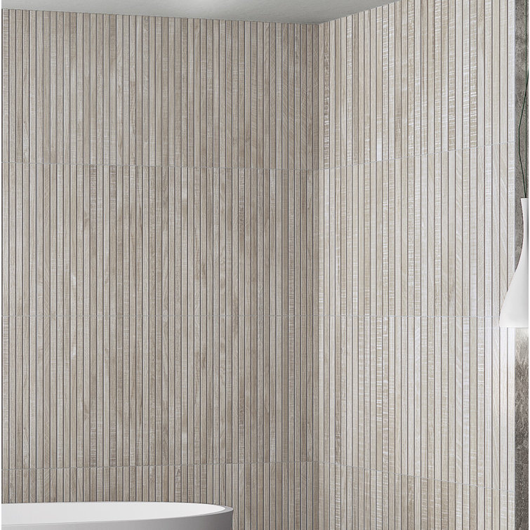 Gray 24x48 Matte Porcelain Wood Look Wall Tile