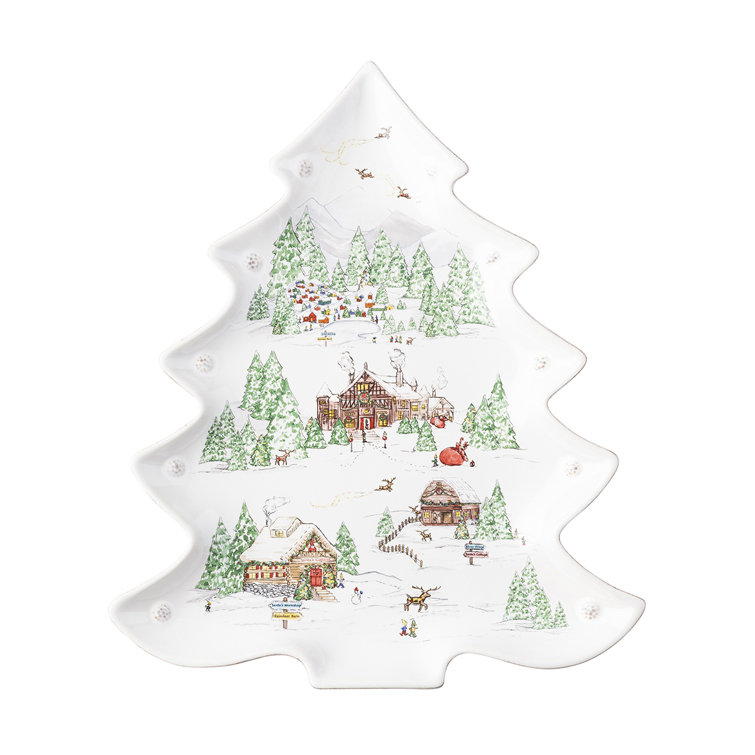 Nordic Christmas Ceramic Tree Shaped Serving Tray