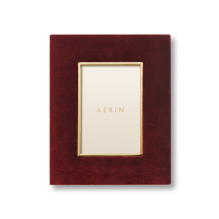 Burgundy Velvet and Gold 4x6 Tabletop Picture Frame