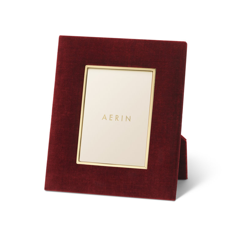 Burgundy Velvet and Gold 4x6 Tabletop Picture Frame