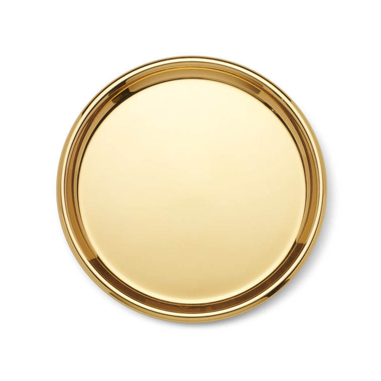 Gold Oval Metal Decorative Serving Tray