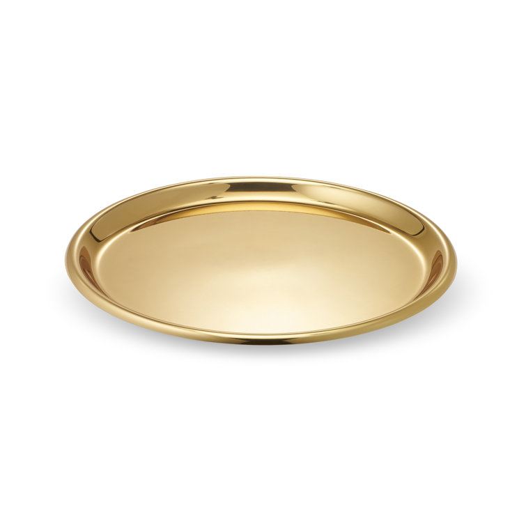 Gold Oval Metal Decorative Serving Tray