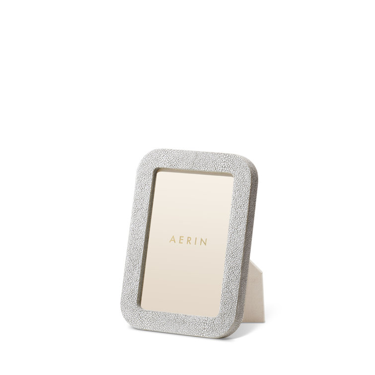 Dove Shagreen Leather 4x6 Picture Frame