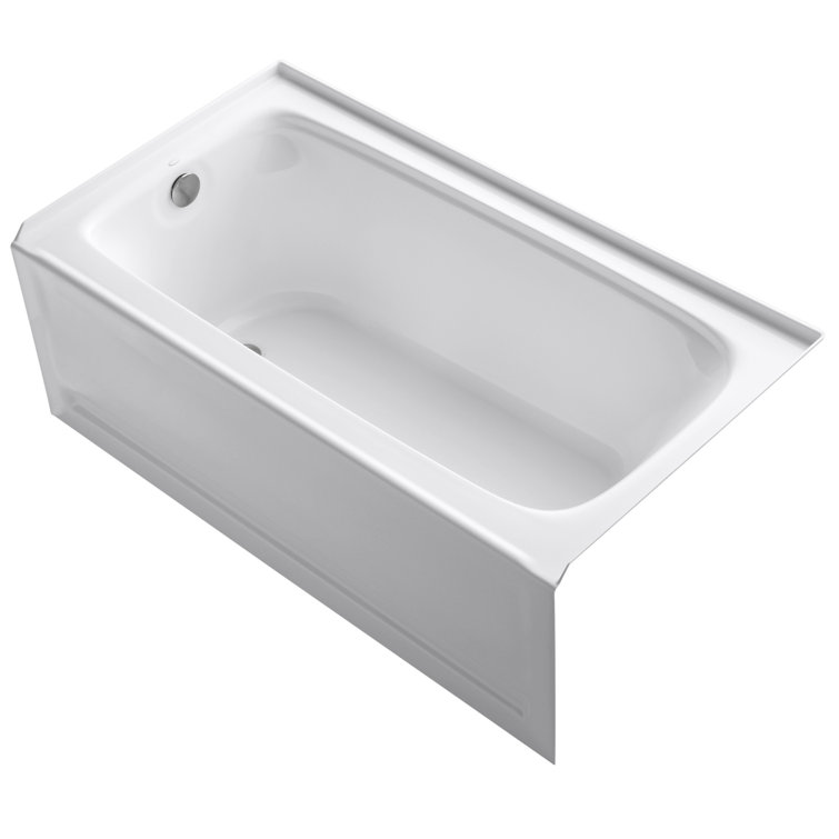 Bancroft 60" White Acrylic Alcove Bath with Apron