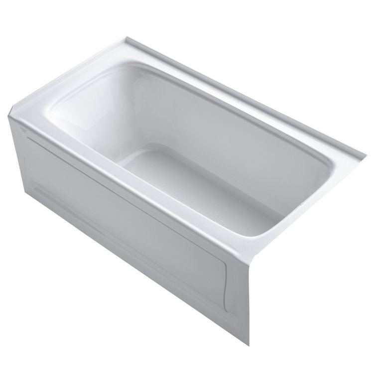 Bancroft 60" White Acrylic Alcove Bath with Apron