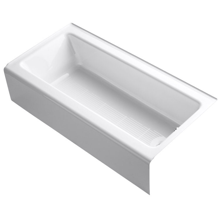 Bellwether White Cast Iron Alcove Soaking Bathtub