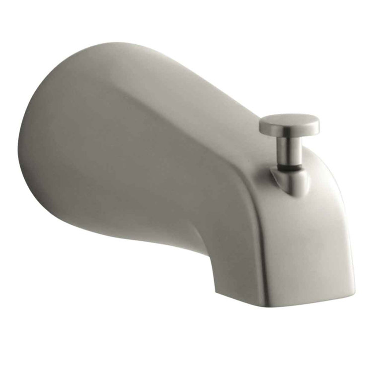 Compact Wall Mounted Brushed Nickel Diverter Bath Spout