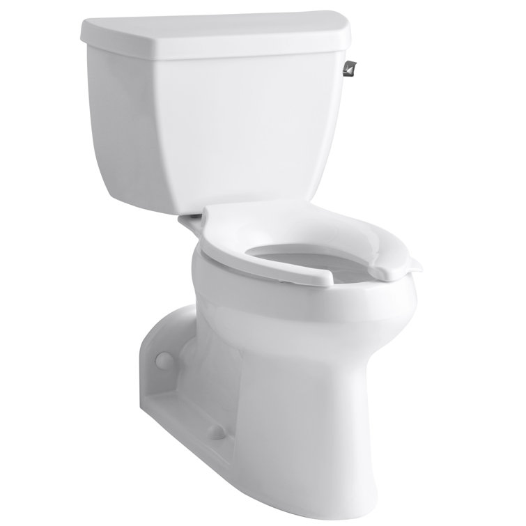White Vitreous China Elongated Two-Piece Toilet with Pressure Lite Flush