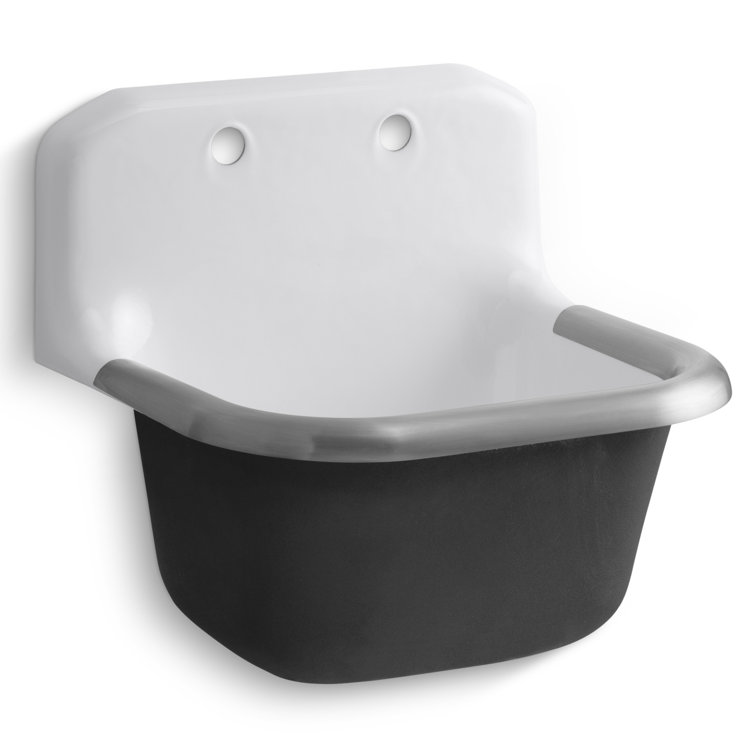 Bannon White Cast Iron Wall Mounted Service Sink