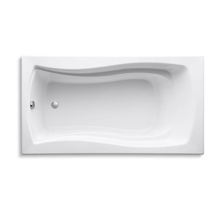 Mariposa 66" White Acrylic Drop-In Soaking Bathtub