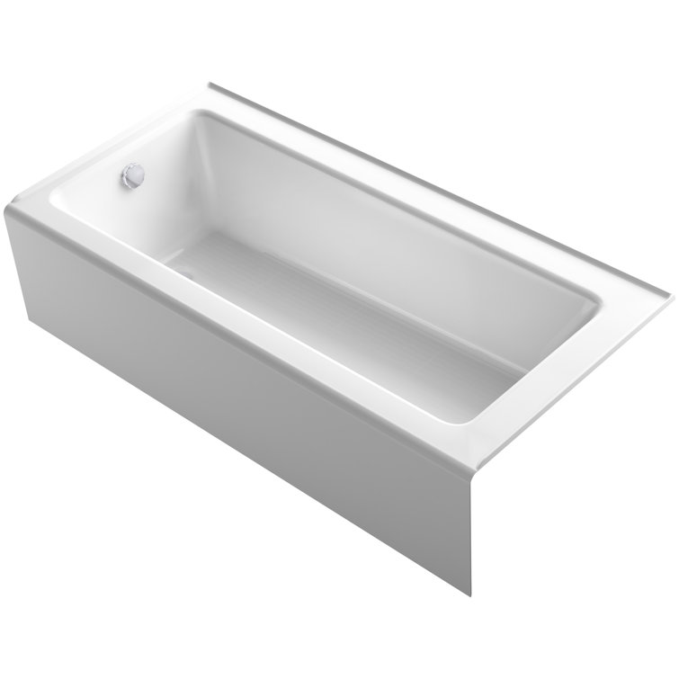 Bellwether White Cast Iron Alcove Soaking Bathtub