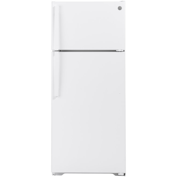 White 28-Inch Top Freezer Refrigerator with Glass Shelves