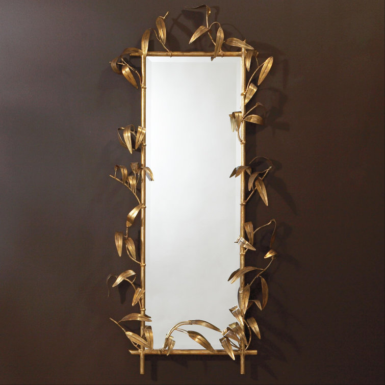 Rectangular Antique Gold Bamboo Wall Mirror