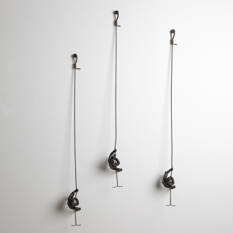Bronze Climbing Man Wall Mounted Sculpture