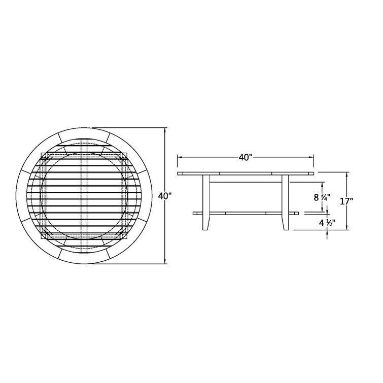 Summerton 40'' Natural Teak Round Outdoor Coffee Table