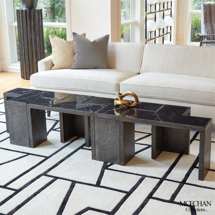 T-Rex Flex Modular Table in Black Cerused Oak and Marble