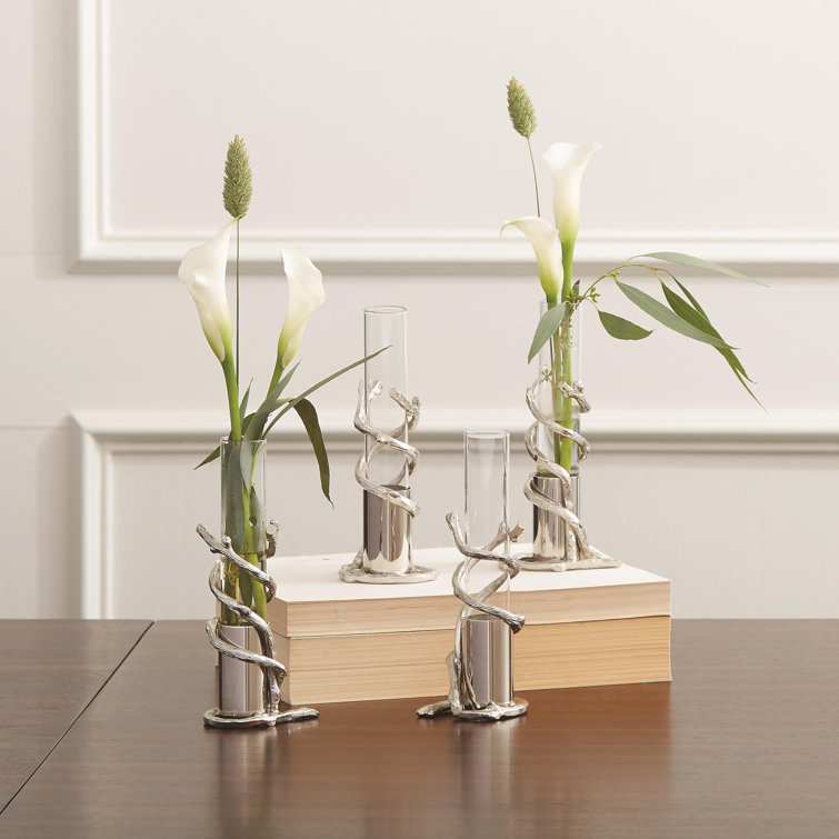 Cylindrical Handmade Metal Bud Vase with Water Resistance