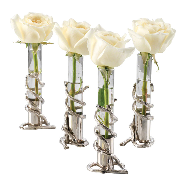 Cylindrical Handmade Metal Bud Vase with Water Resistance