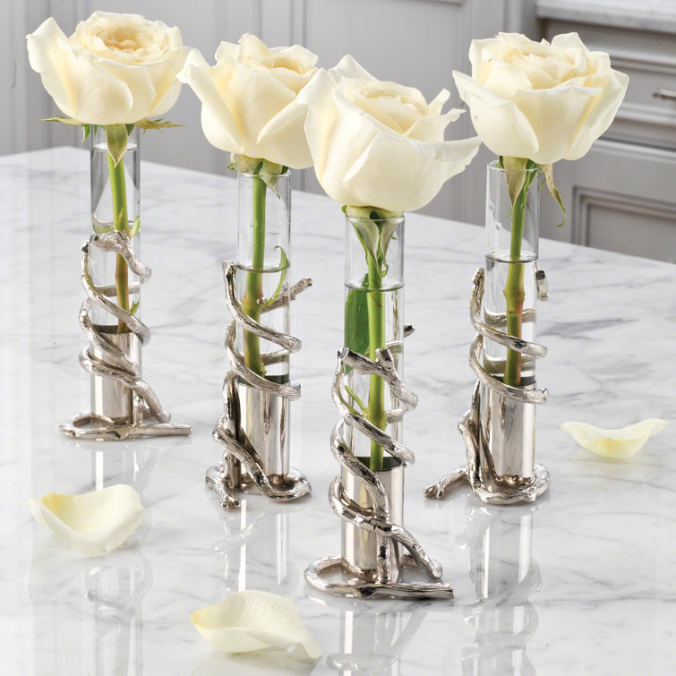 Cylindrical Handmade Metal Bud Vase with Water Resistance