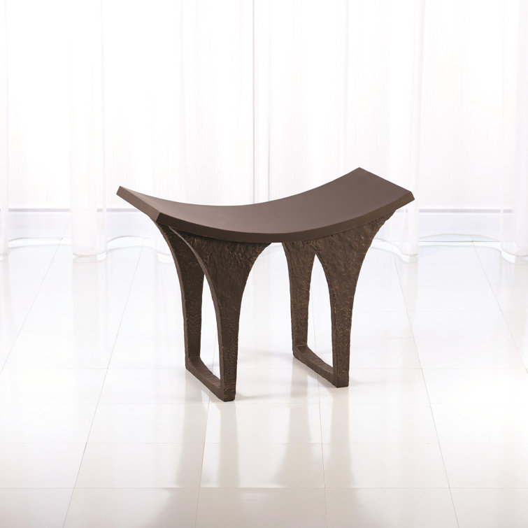Antique Bronze Pagoda-Inspired Iron Stool 22" Height