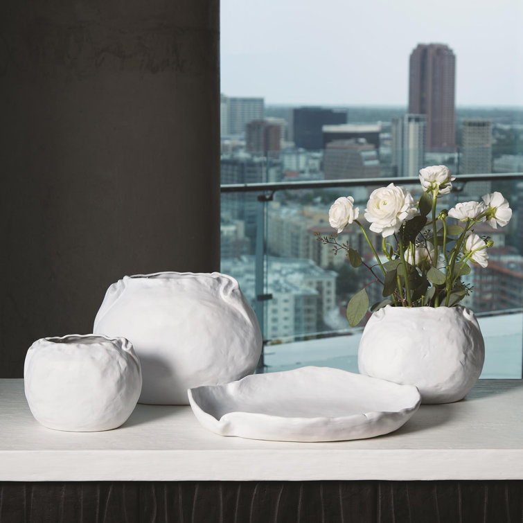 Matte White Ceramic Decorative Table Bowl