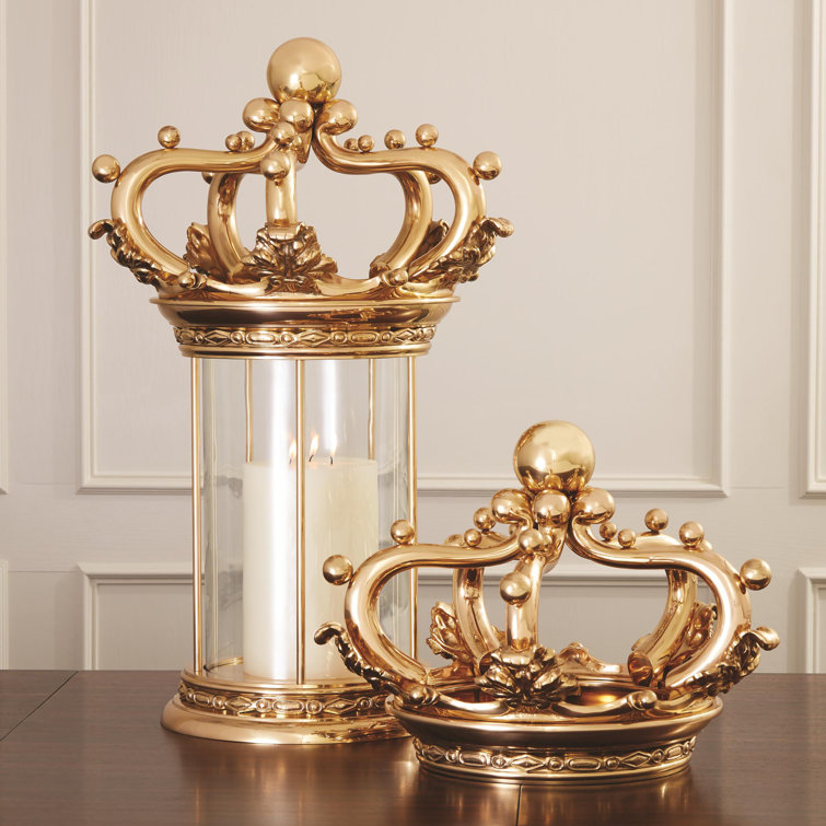Regal Brass Crown Hurricane Lantern