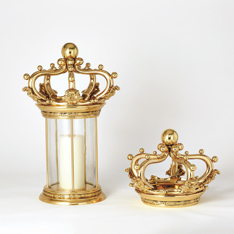Regal Brass Crown Hurricane Lantern