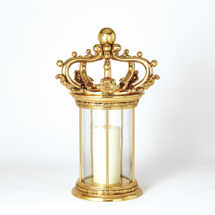Regal Brass Crown Hurricane Lantern