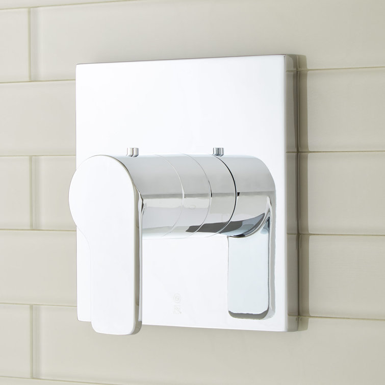 Chrome Wall-Mounted Thermostatic Shower Faucet with Lever Handle