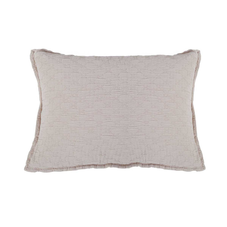 Blush Cotton Standard Sham with Textured Design