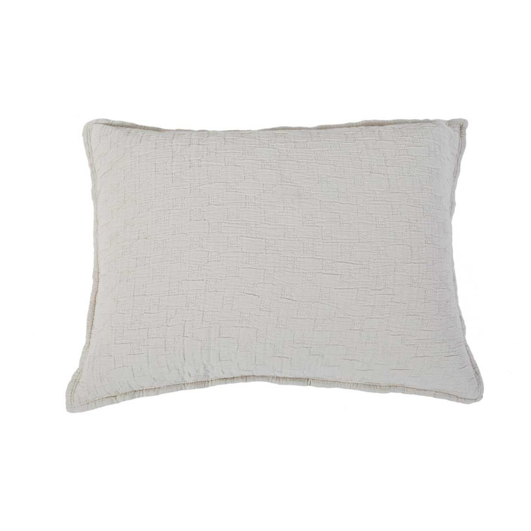 King Size Greige Cotton Matelassé Sham Pillowcase