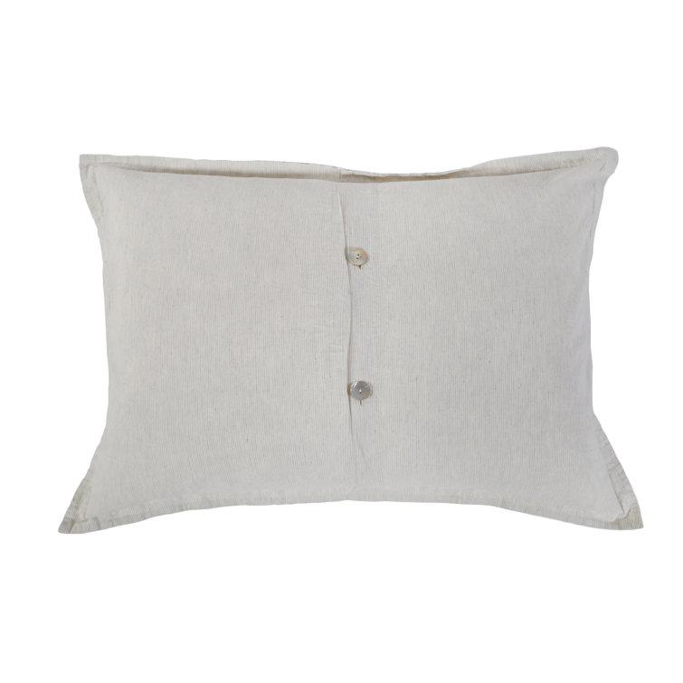 Standard Gray Floral Cotton Pillow Sham