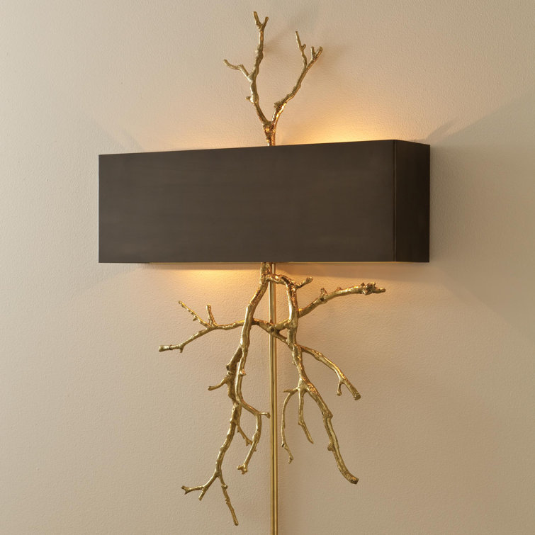 Brass and Bronze 2-Light Direct Wired Wall Sconce