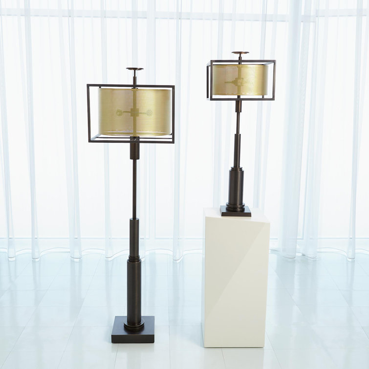 Antique Brass and Bronze Double Shade Table Lamp