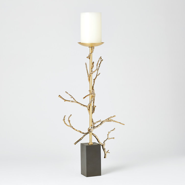 Elegant Brass Twig Large Candlestick Holder, 25'' H x 12'' W