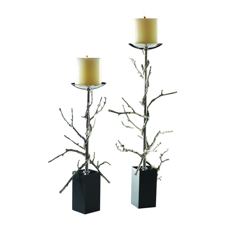 Elegant Brass Twig Large Candlestick Holder, 25'' H x 12'' W
