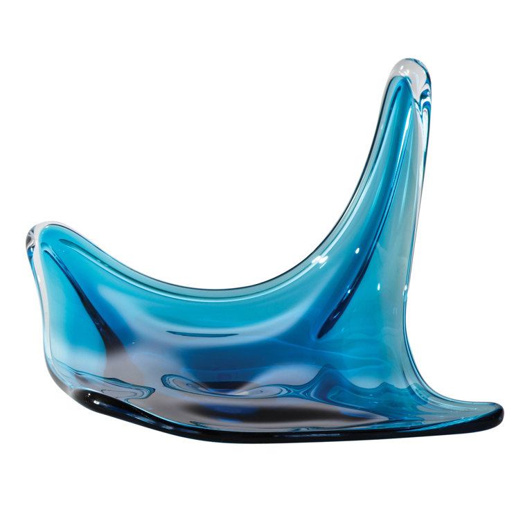 Aqua Handcrafted Glass Decorative Bowl, 24"