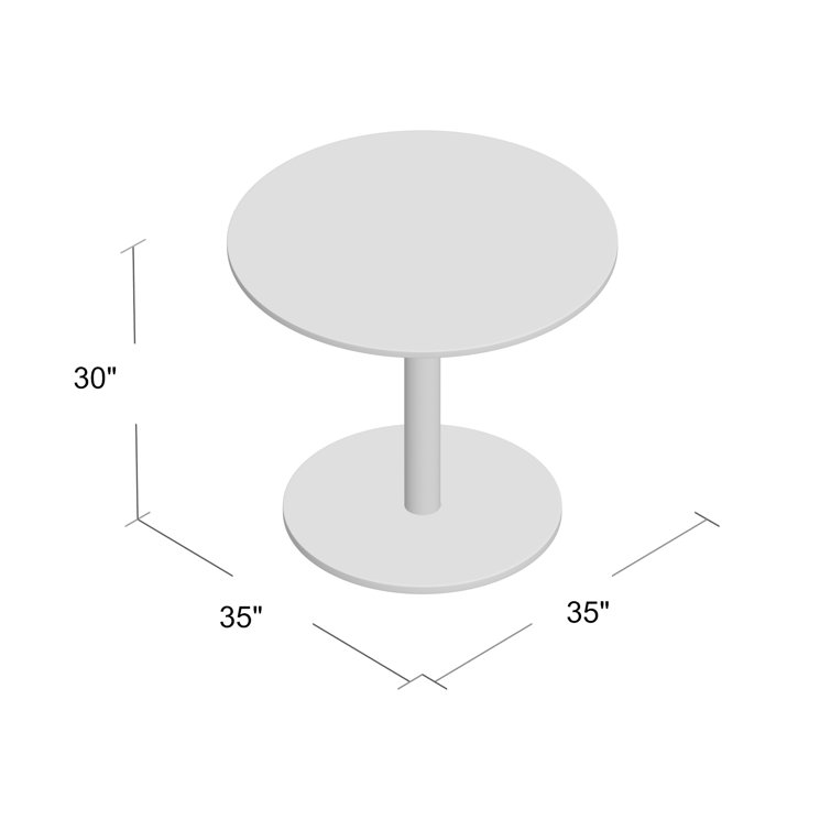 Contemporary 35" Round Marble Dining Table in Gold/White